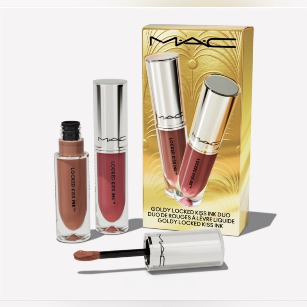 MAC Goldy 24 Hour Locked Kiss Ink Duo Brand New in Box New Shades